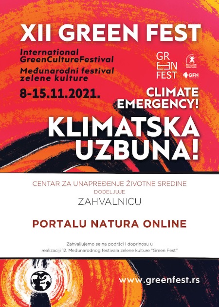 Zahvalnica Naturi Online 2021